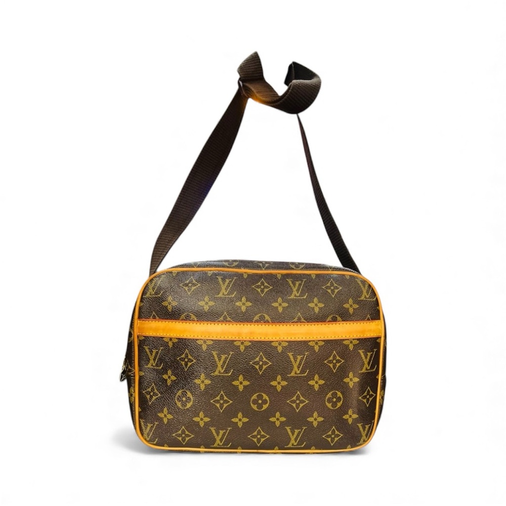 Fashion Monogram Brown and Gold Messenger Bag